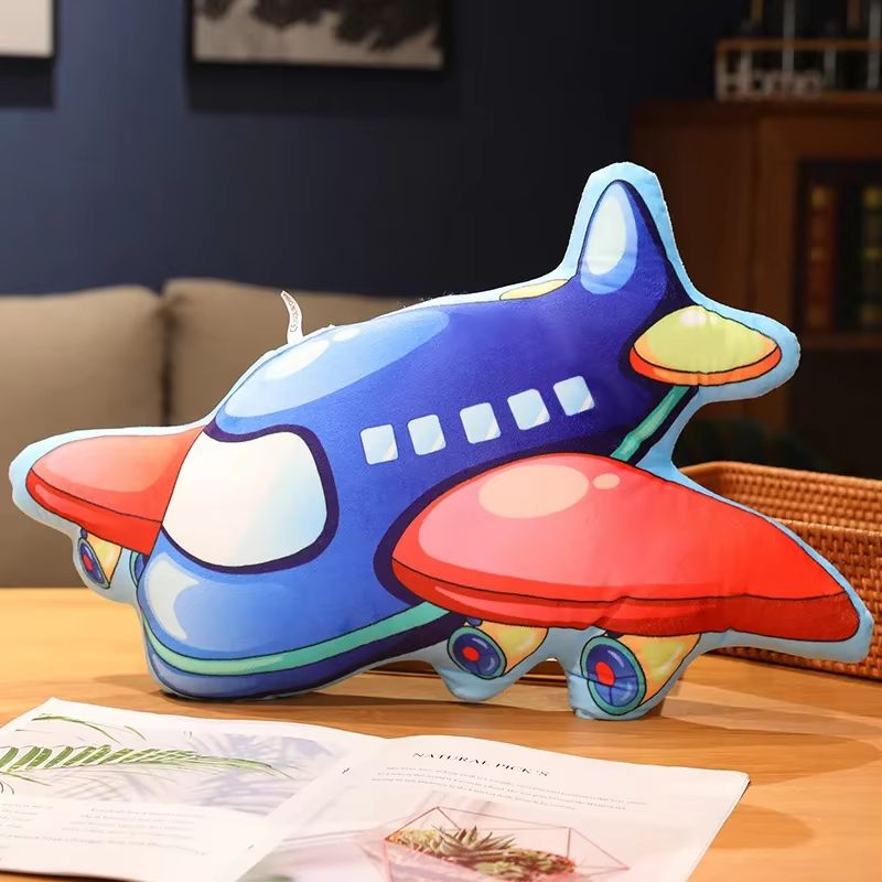 Cartoon Vehicle Plush Pillow For Kids Fire Truck Police Car Excavator 8