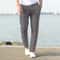 Mens CottonLinen Elastic Waist Trousers Breathable Casual Streetwear 5