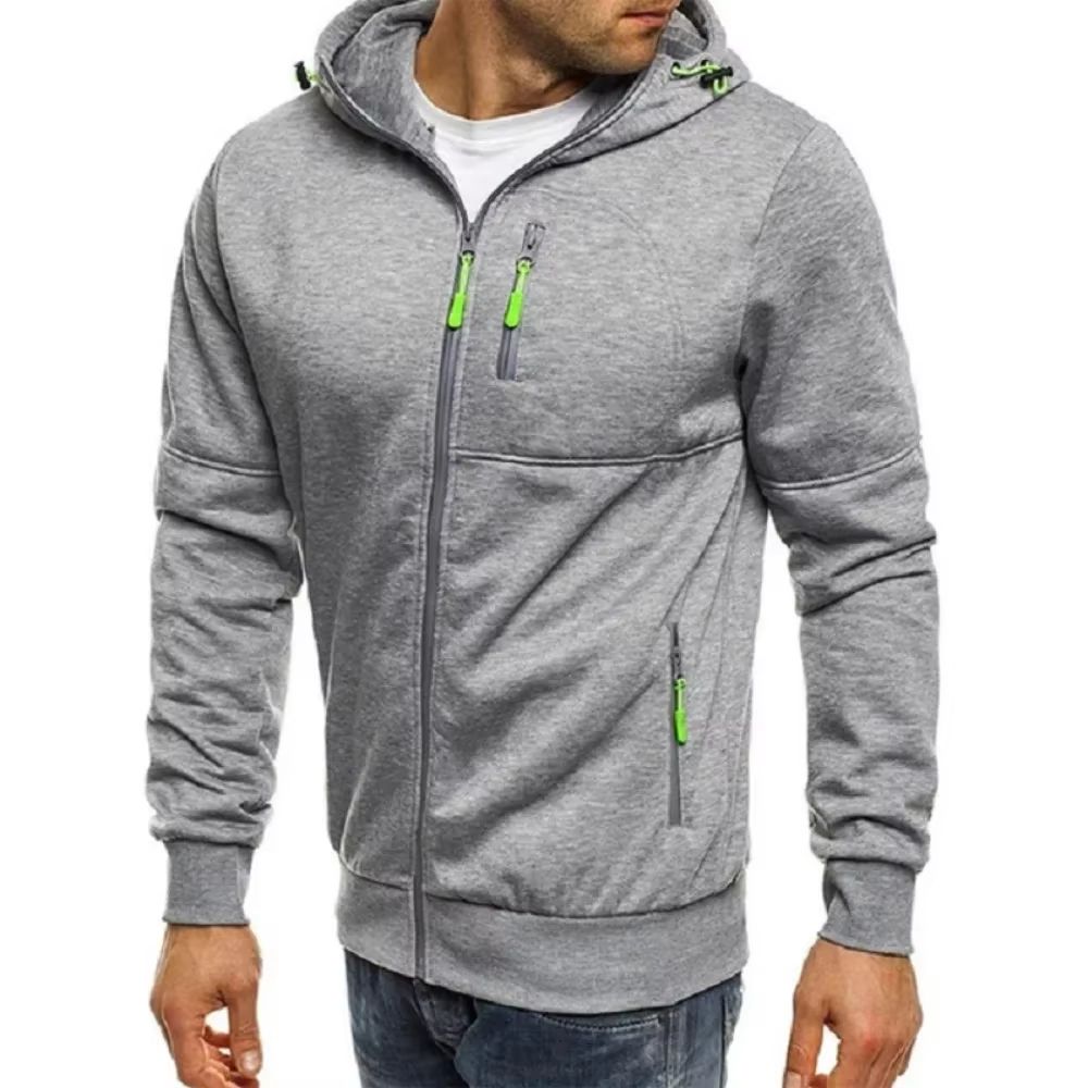 Mens Zip Up Hoodie Slim Fit Hooded Sweatshirt Casual Sports Jacket 0