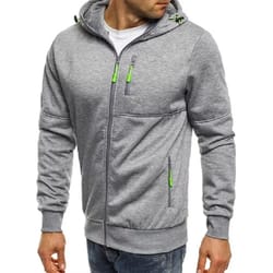 mens zip up hoodie slim fit hooded sweatshirt casual sports jacket