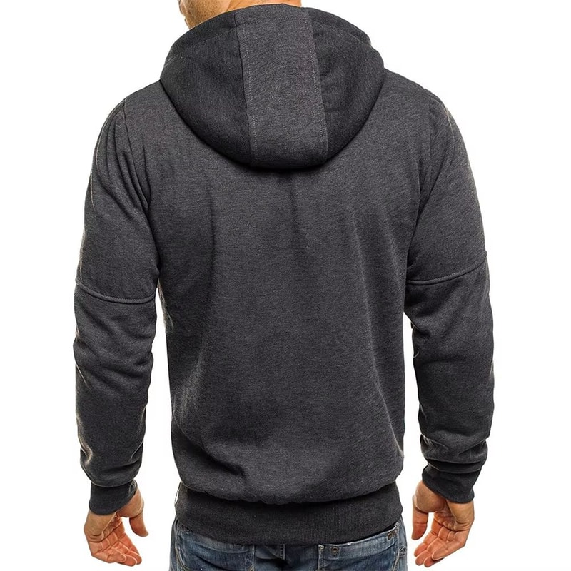 Mens Zip Up Hoodie Slim Fit Hooded Sweatshirt Casual Sports Jacket 2