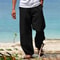 Breathable Mens Beach Pants In CottonLinen Loose Straight Summer Trousers 0