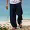 Breathable Mens Beach Pants In CottonLinen Loose Straight Summer Trousers 1