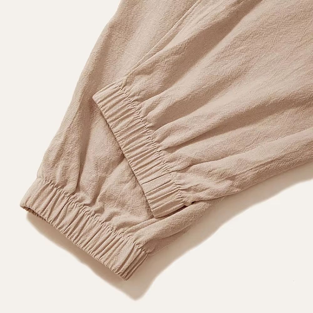 Mens Harem Pants CottonLinen Drop Crotch Loose Fit Streetwear Joggers 2