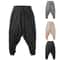 Mens Harem Pants CottonLinen Drop Crotch Loose Fit Streetwear Joggers 0