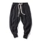 Mens CottonLinen Harem Joggers Relaxed DropCrotch Streetwear Pants 0