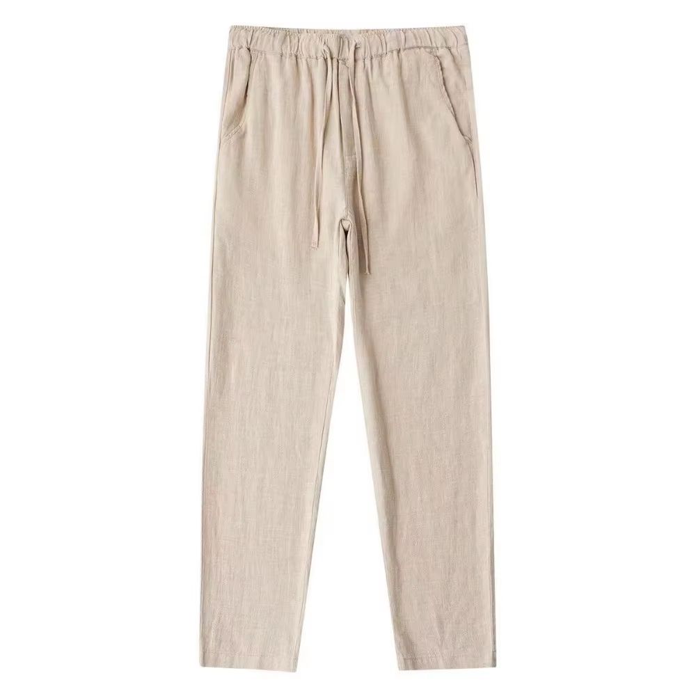 Menslinen Pants In Cotton Linen Pants Men Blend Relaxed Streetwear Linen Trousers With Back Pocket 1