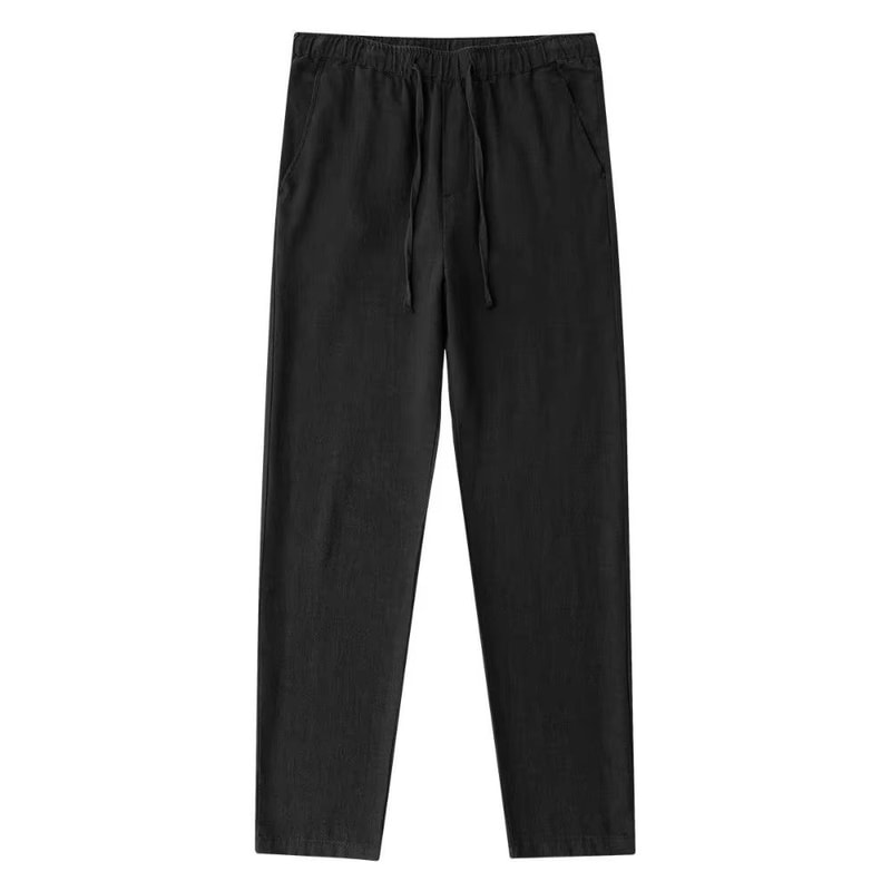 Menslinen Pants In Cotton Linen Pants Men Blend Relaxed Streetwear Linen Trousers With Back Pocket 2
