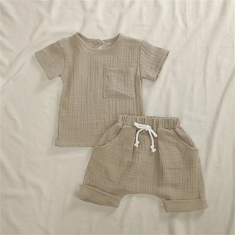 2Piece Baby Outfit Set In Soft Cotton TShirt And Shorts Newborn Clothes 4