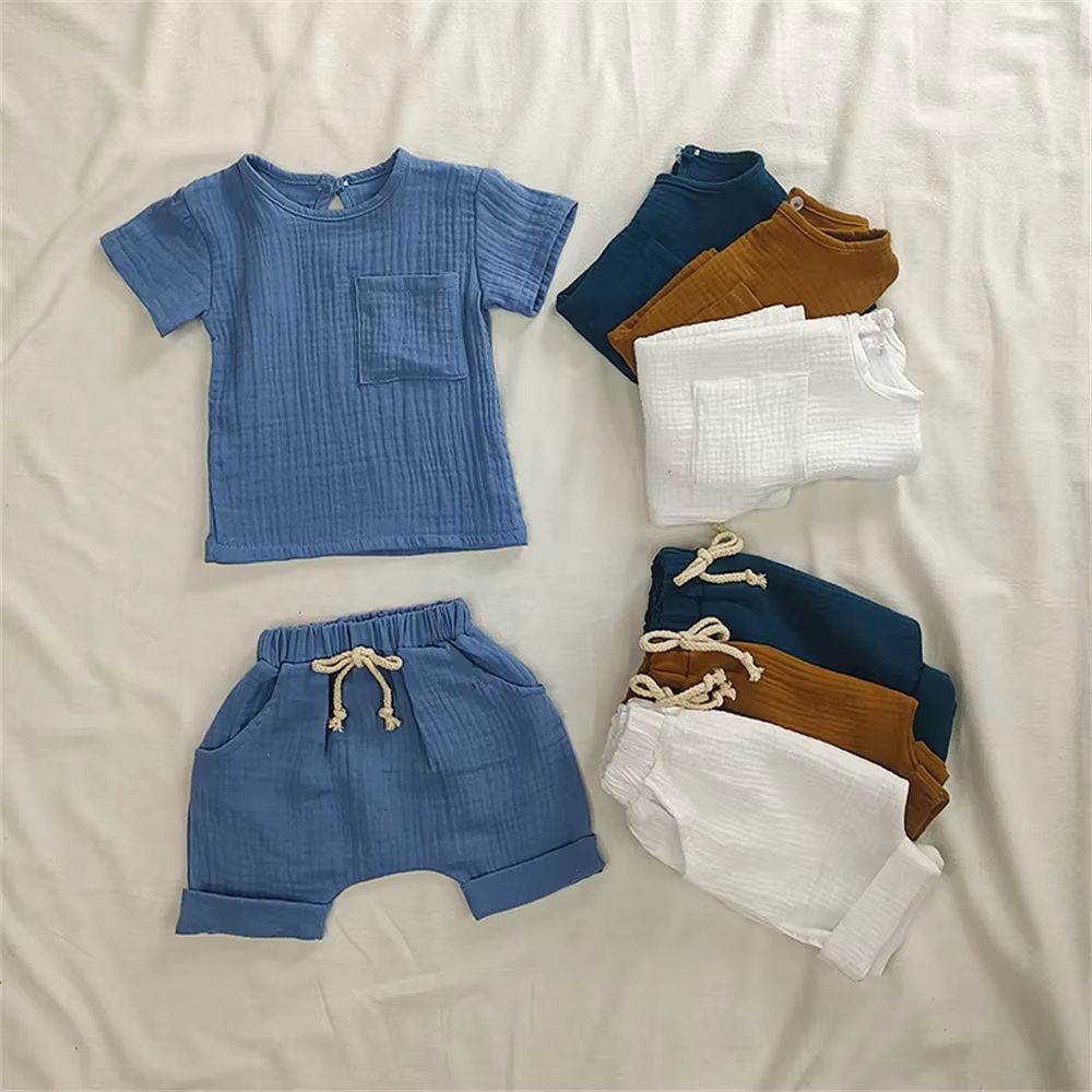 2Piece Baby Outfit Set In Soft Cotton TShirt And Shorts Newborn Clothes 2