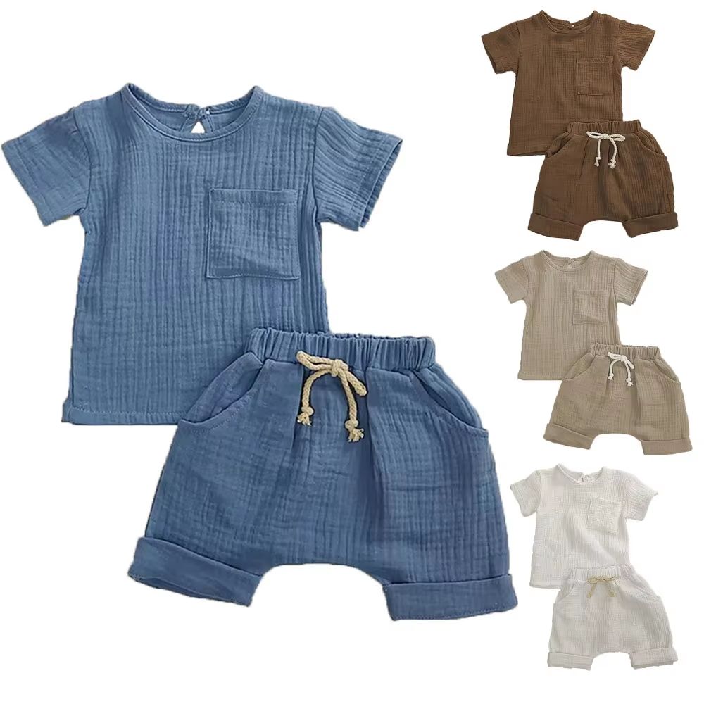 2Piece Baby Outfit Set In Soft Cotton TShirt And Shorts Newborn Clothes 1