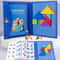 Portable Magnetic Tangram Puzzle Montessori Puzzle Book With Wooden Pieces TravelFriendly 6