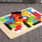 Montessori Wooden Tangram Puzzle Set Colorful 3D Russian Blocks Brain Teaser 5