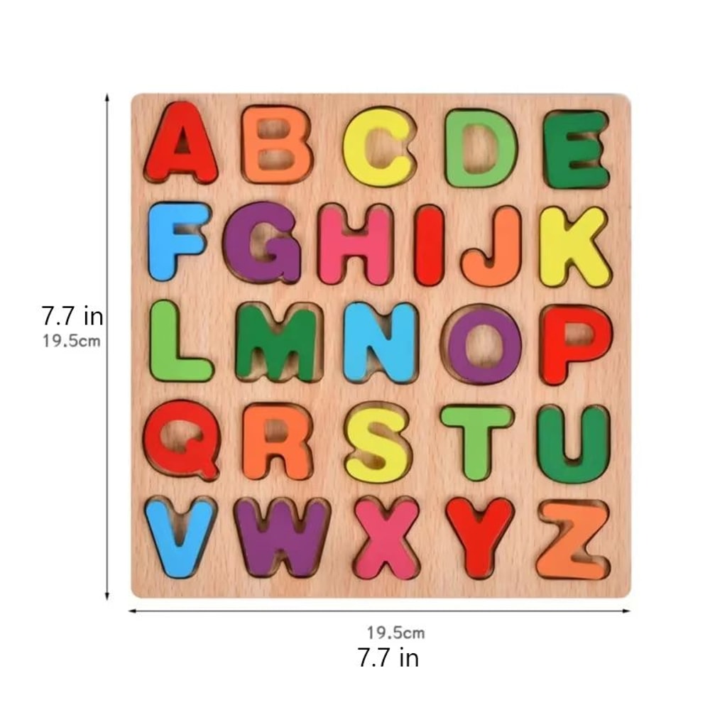 Colorful Alphabet Number Puzzle Board Wooden Alphabet Number Matching Game For Preschool Kids 1