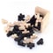 3D Luban Lock Puzzle Wooden Cube Interlocking IQ Challenge Toy 5