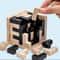 3D Luban Lock Puzzle Wooden Cube Interlocking IQ Challenge Toy 3