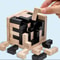 3D Luban Lock Puzzle Wooden Cube Interlocking IQ Challenge Toy 3