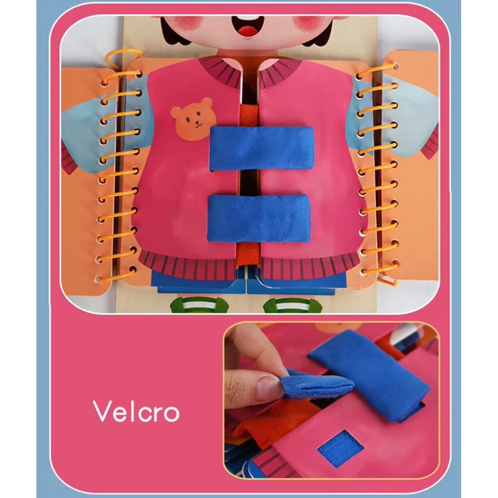 MultiLayer Wooden Busy Board Montessori Busy Board Toddler Dressing Board For Quiet SkillBuilding P 2