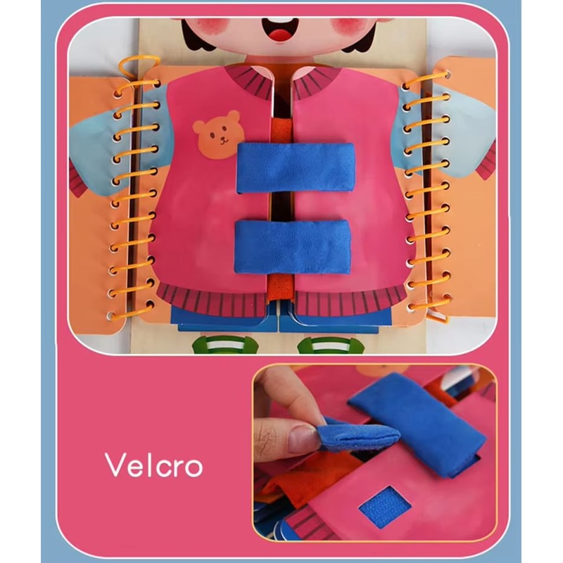MultiLayer Wooden Busy Board Montessori Busy Board Toddler Dressing Board For Quiet SkillBuilding P 2