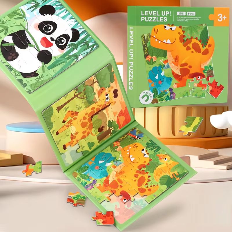 Magnetic Puzzle Book For Kids Montessori Animal Jigsaw Travel Toy 2