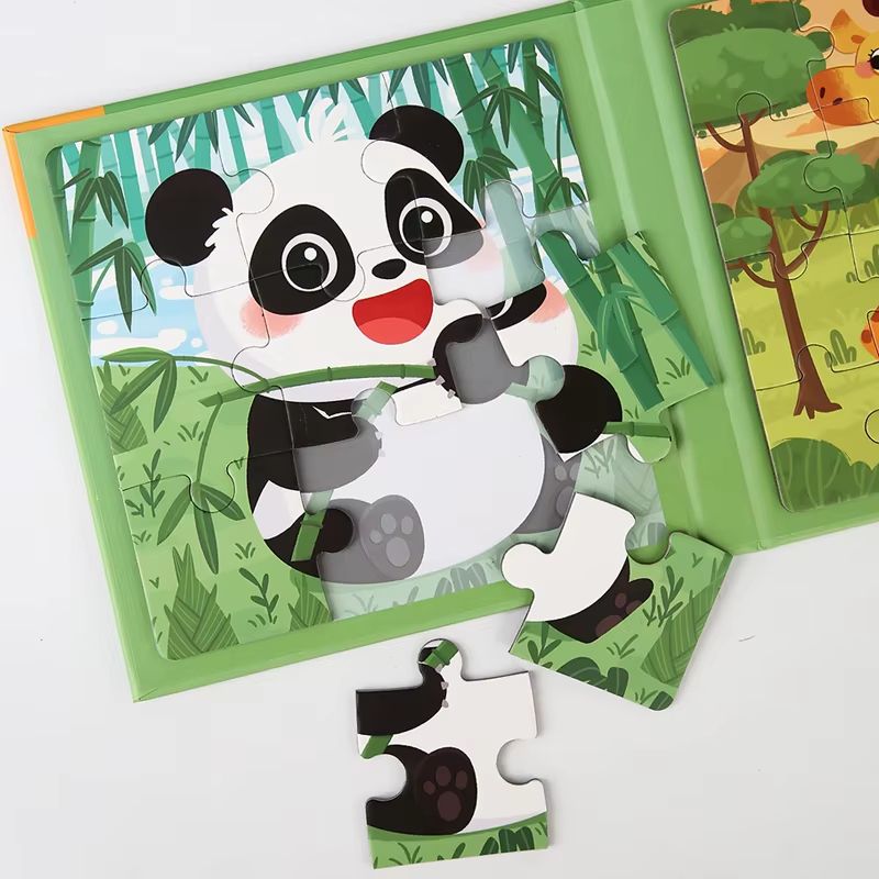 Magnetic Puzzle Book For Kids Montessori Animal Jigsaw Travel Toy 3