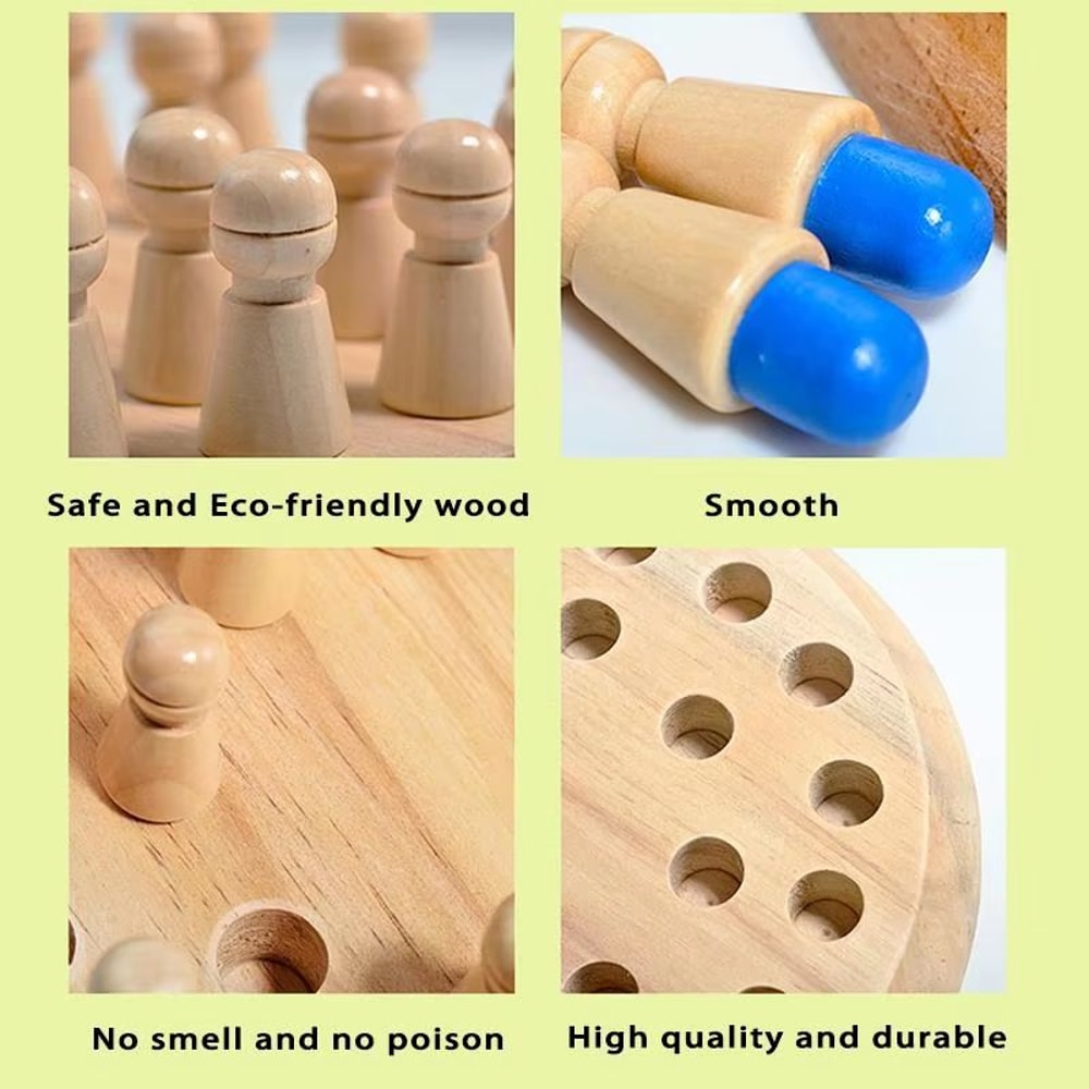 Wooden Memory Match Stick Chess Montessori Color Matching Dice Game 2