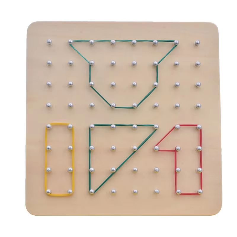 Montessori Geoboard Rubber Band Nail Board With Pattern Cards Portable Learning Toy For Kids 2