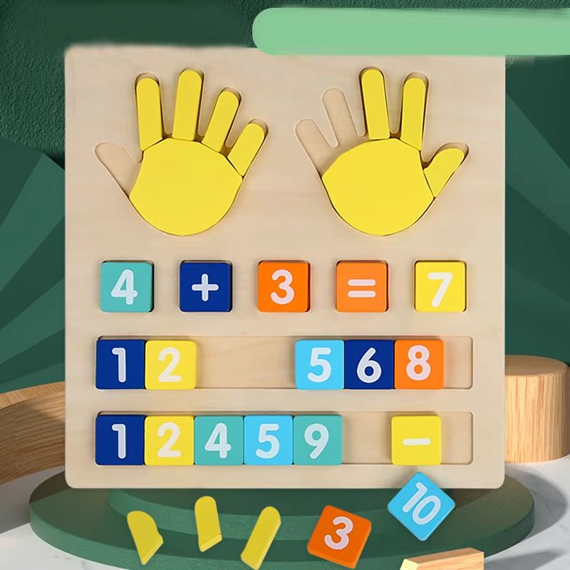 Montessori Finger Counting Math Board Wooden Number Learning Toy For Toddlers 110 7