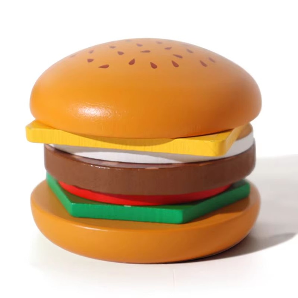 BuildaBurger Wooden Burger Stacking Toy For Toddlers 4