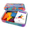Colorful Wooden Tangram Puzzle In Tin Box Montessori Shape Pattern Learning Set 0