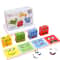 Wooden Face Changing Blocks Montessori Expression Puzzle Game Set 2