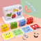 Wooden Face Changing Blocks Montessori Expression Puzzle Game Set 6