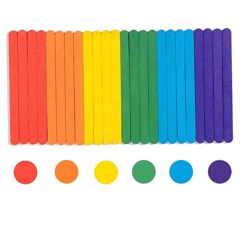 Rainbow Stick Puzzle Montessori Brain Teaser Wooden Stick Challenge Game With Pattern Cards 5