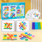 Rainbow Stick Puzzle Montessori Brain Teaser Wooden Stick Challenge Game With Pattern Cards 7