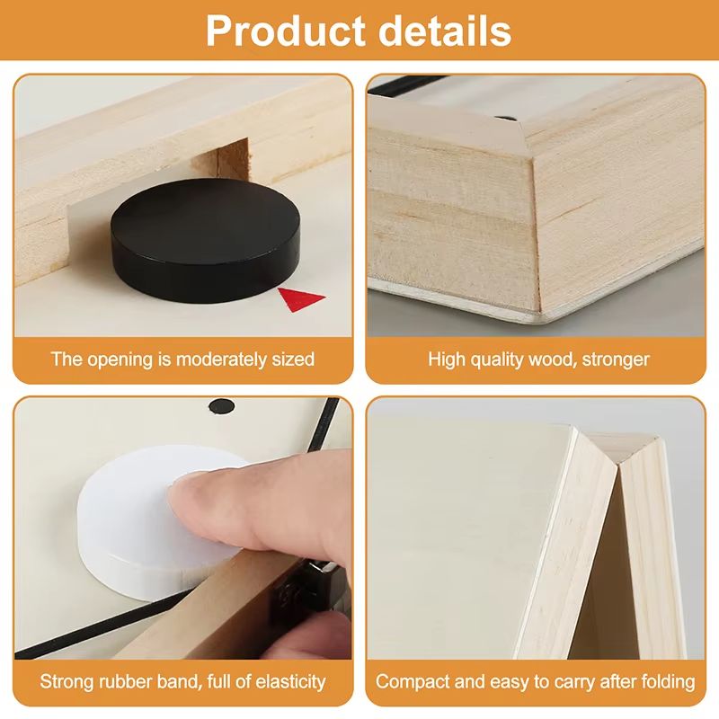 Foldable Fast Sling Puck Board Game Wooden Table Hockey Catapult Chess Set 0