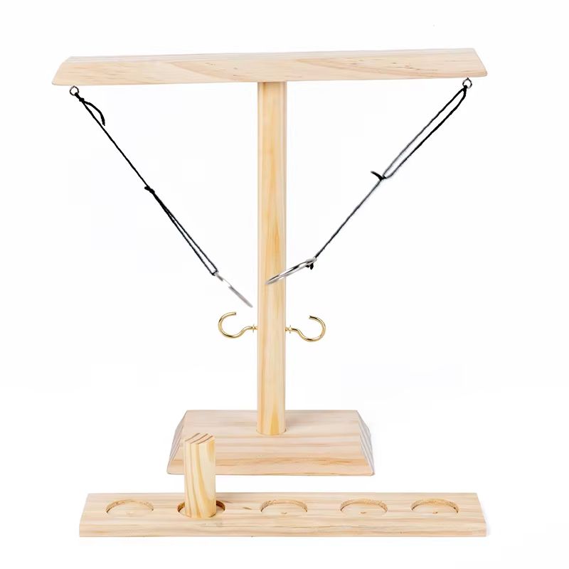 Handmade Hook And Ring Game Wooden Ring Toss Party Game For Patio Home 4