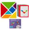 3D Wooden Tangram Puzzle Set Montessori Geometry Board Game For Kids 0
