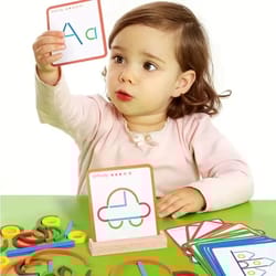 wooden sticks & rings puzzle set. montessori diy brain-builder blocks