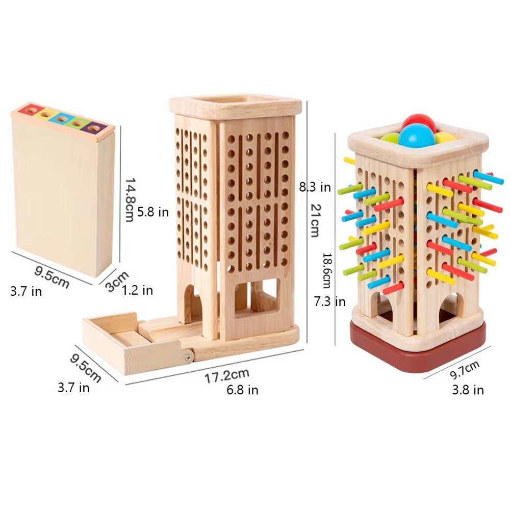 3in1 Wooden Stick And Number Tower Game Montessori Math Thinking Toy For Kids 1