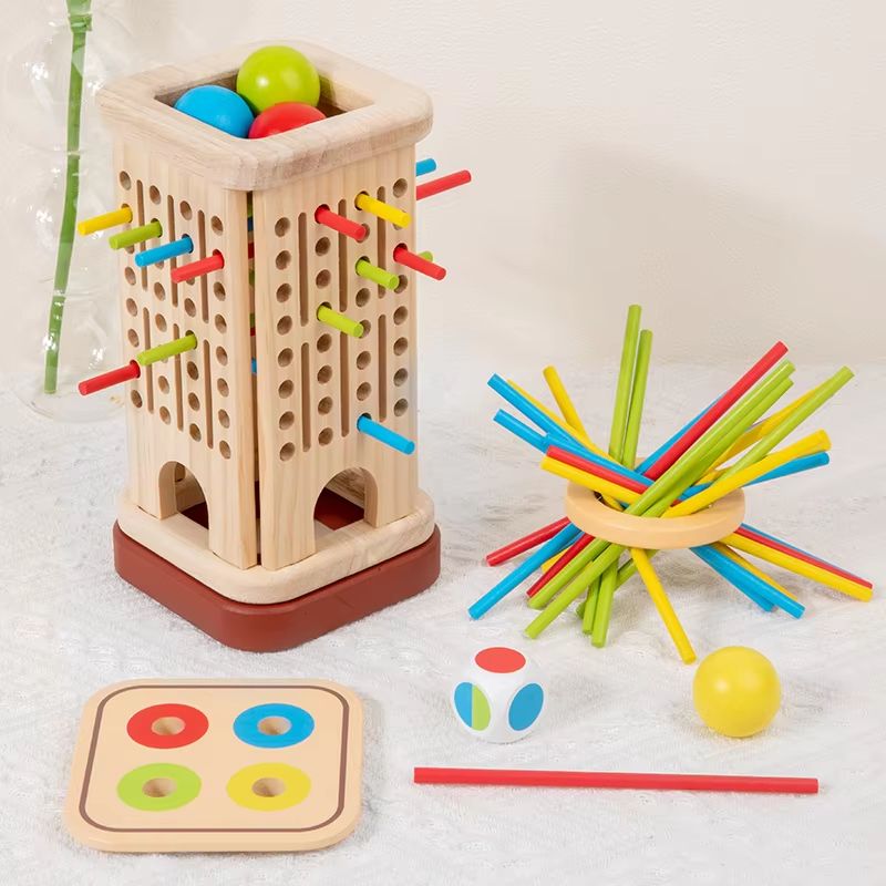 3in1 Wooden Stick And Number Tower Game Montessori Math Thinking Toy For Kids 10