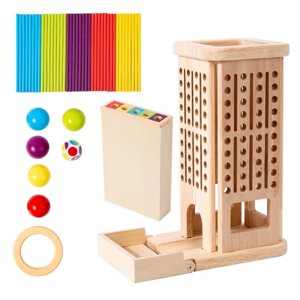 3in1 Wooden Stick And Number Tower Game Montessori Math Thinking Toy For Kids 4