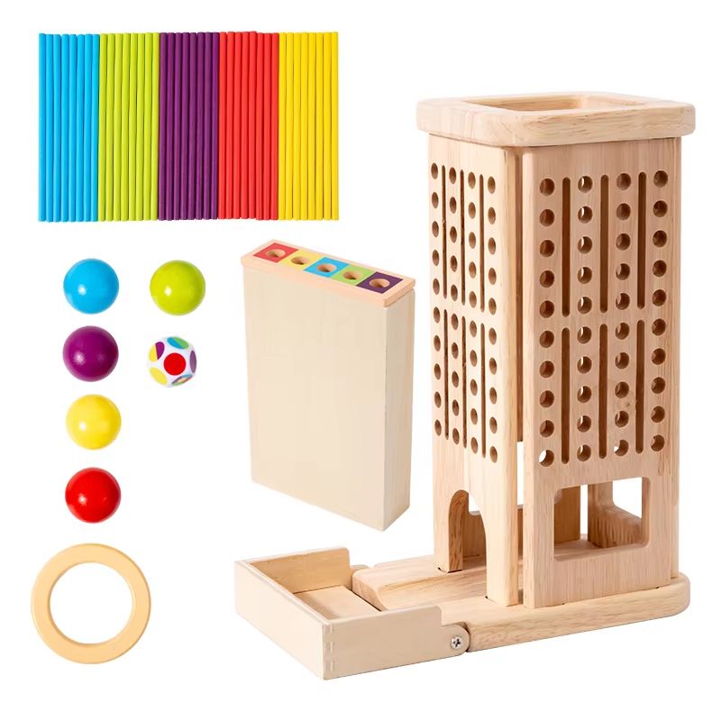 3in1 Wooden Stick And Number Tower Game Montessori Math Thinking Toy For Kids 4