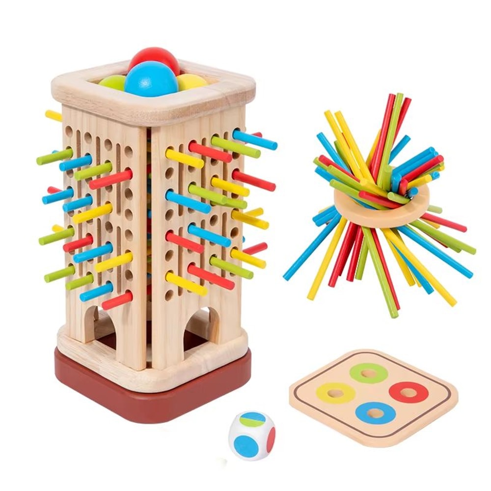 3in1 Wooden Stick And Number Tower Game Montessori Math Thinking Toy For Kids 8