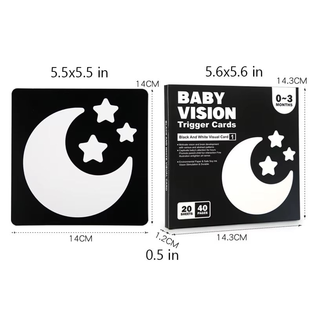 High Contrast Baby Cards Montessori Visual Stimulation Flash Cards For Newborns 1