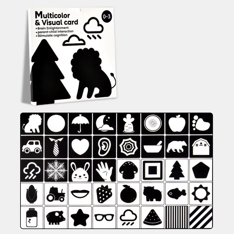 High Contrast Baby Cards Montessori Visual Stimulation Flash Cards For Newborns 3