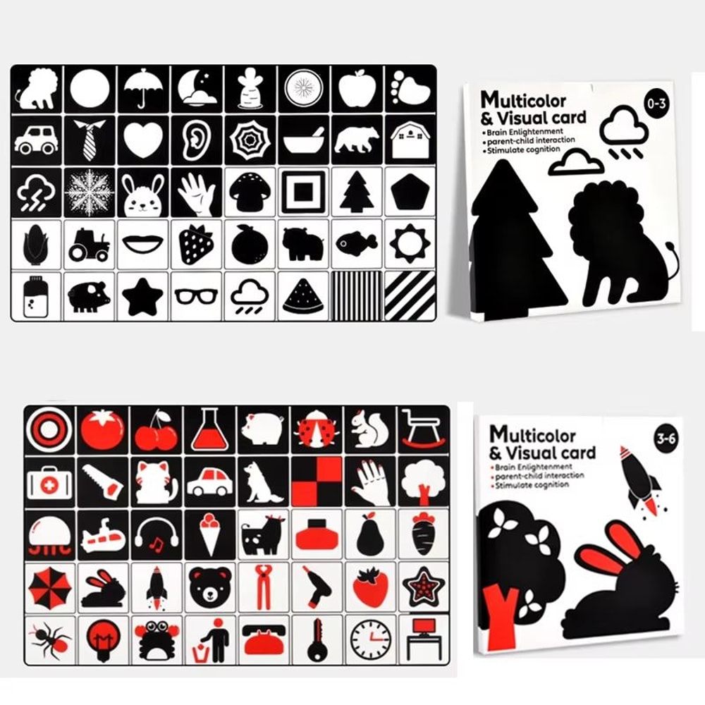 High Contrast Baby Cards Montessori Visual Stimulation Flash Cards For Newborns 11