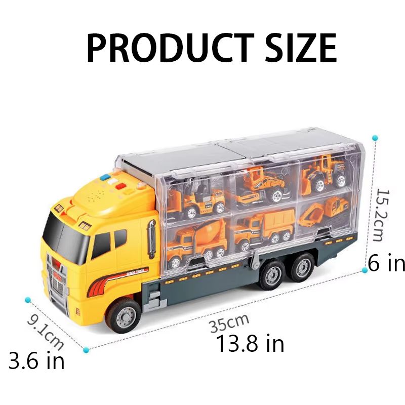 10in1 Construction Truck Toy Set With Storage Carrier DieCast Construction Vehicles 1