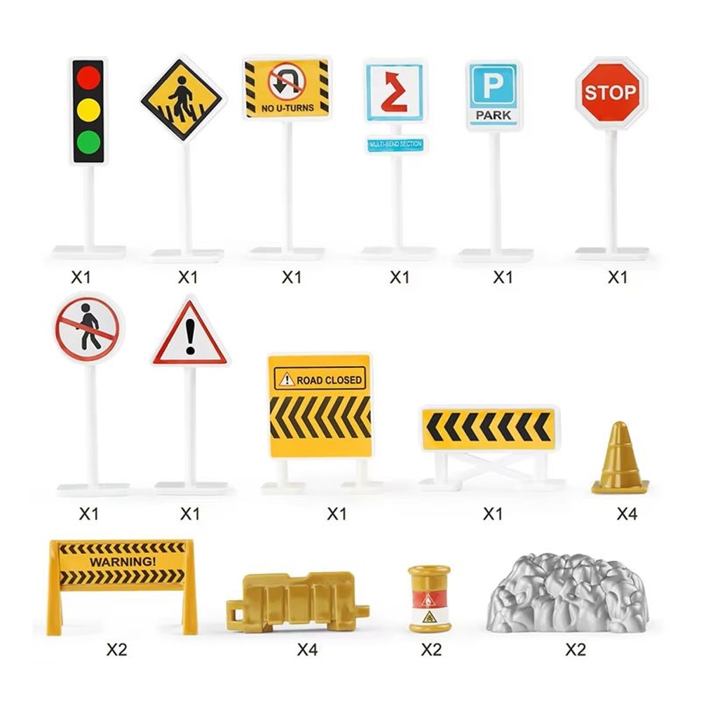 10in1 Construction Truck Toy Set With Storage Carrier DieCast Construction Vehicles 18