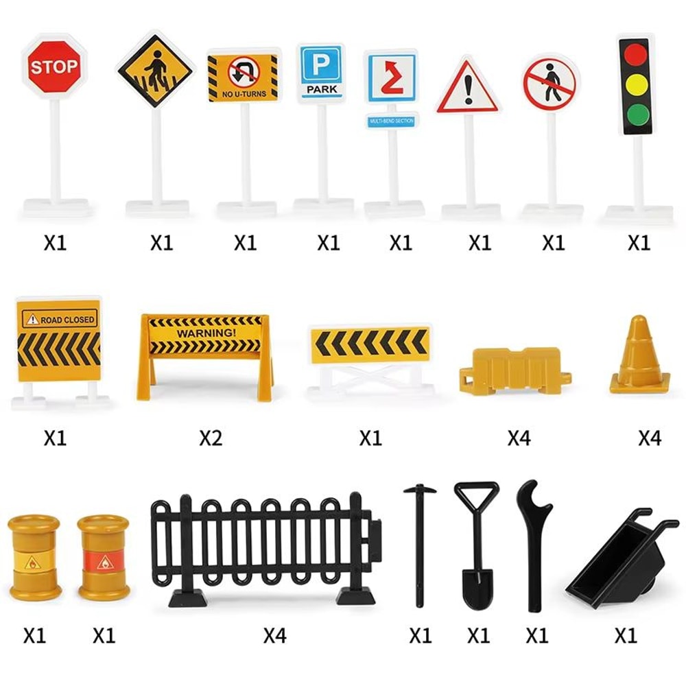 10in1 Construction Truck Toy Set With Storage Carrier DieCast Construction Vehicles 17