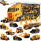 10in1 Construction Truck Toy Set With Storage Carrier DieCast Construction Vehicles 0